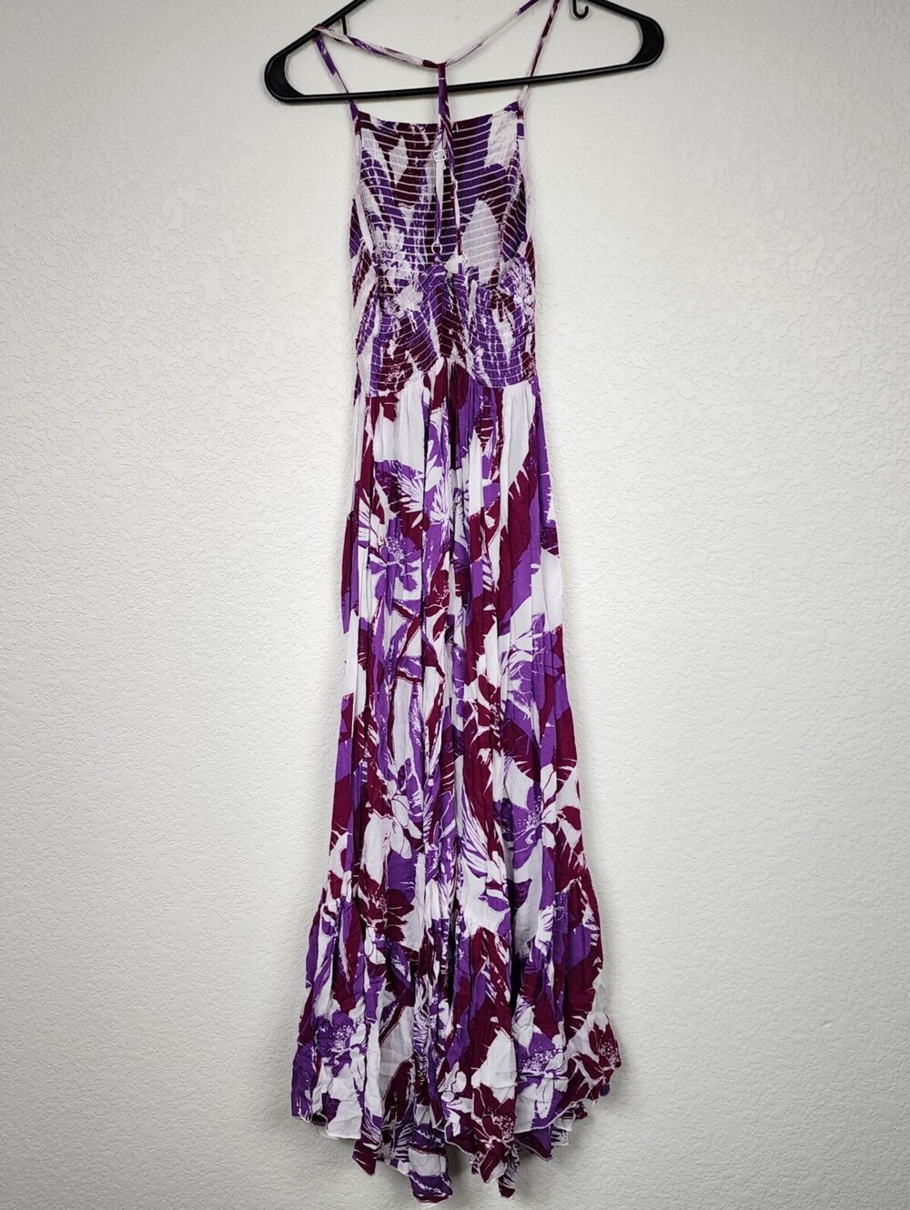 Free People Purple White Tropical XS Midi Dress - Picture 2 of 5